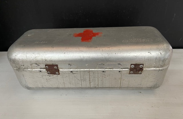 Vintage Aluminium Army First Aid Box  #7314