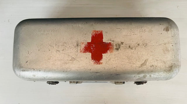 Vintage Aluminium Army First Aid Box  #7314