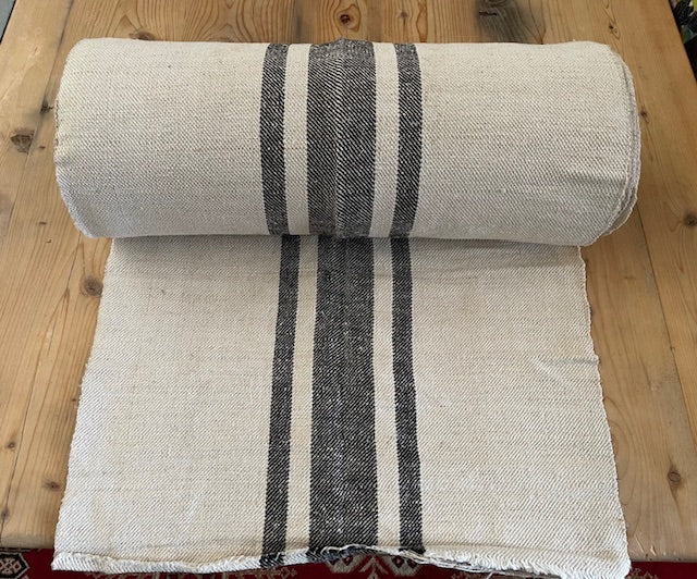 Vintage Black Stripe  Linen/Hemp Grain Sack Material  1940s  # 7315  (Read Information About This Item) (Copy)
