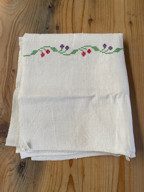 Vintage European Linen Tea Towel  #7328