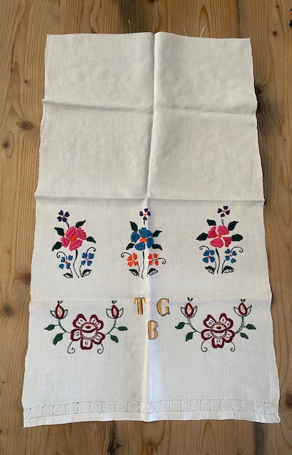 Vintage European Linen Tea Towel  #7329