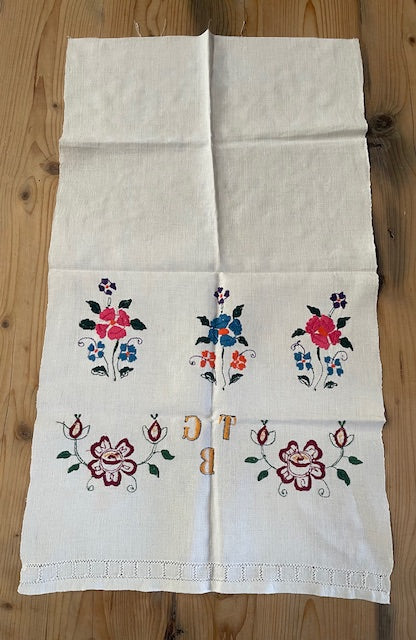 Vintage European Linen Tea Towel  #7329