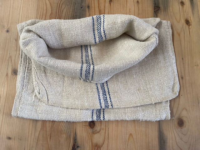 Vintage Blue Stripe Linen/Hemp  Grainsack 1940s  #7332  (Read Information About This Item) (Copy) (Copy)