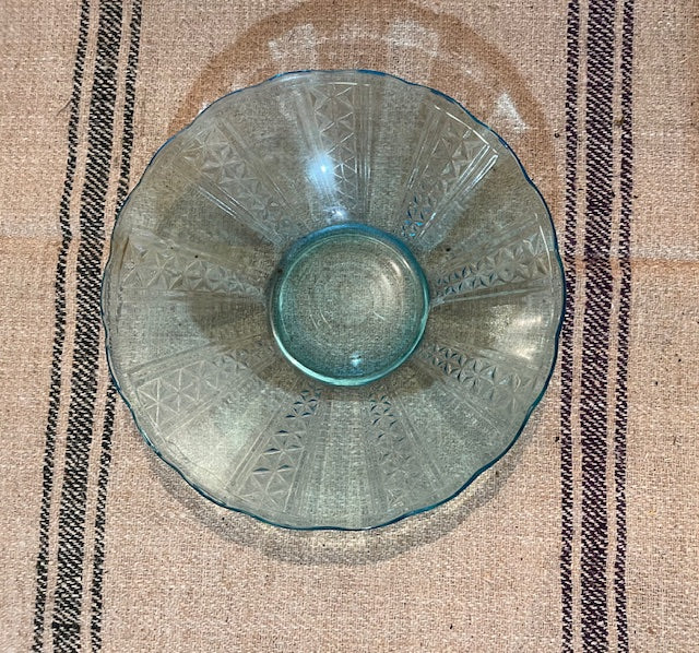 Vintage Hungarian Blue Glass Bowl  #6688