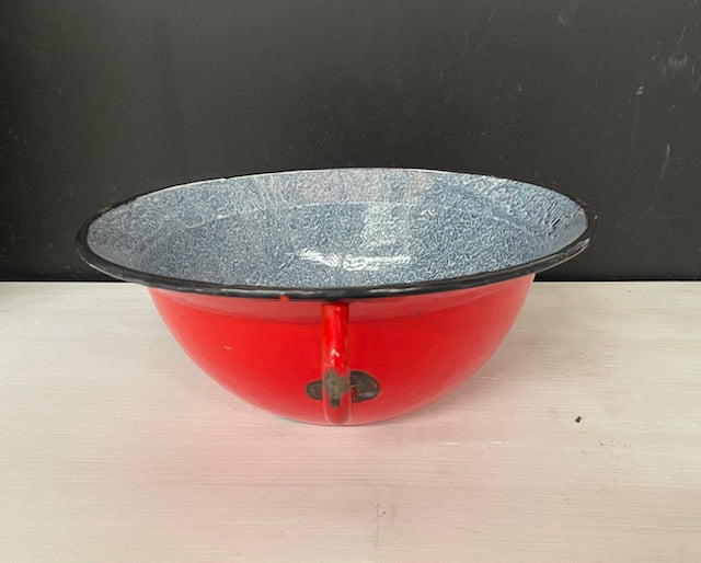 Vintage European Enamel Bakers Bowls with Handles #7336