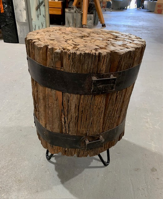 Vintage Wooden Side Table / Block Chair  #5014