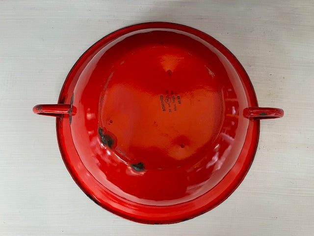 Vintage European Enamel Bakers Bowls with Handles #7336