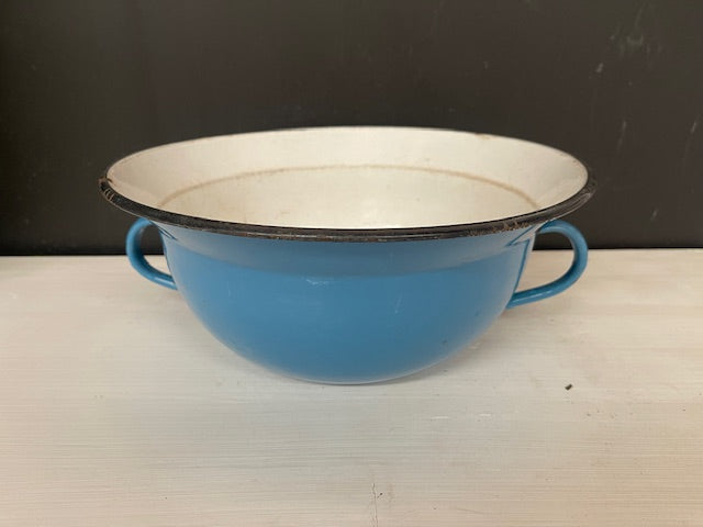 Vintage European Enamel Bakers Bowls with Handles #7338