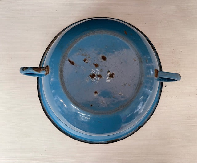 Vintage European Enamel Bakers Bowls with Handles #7338