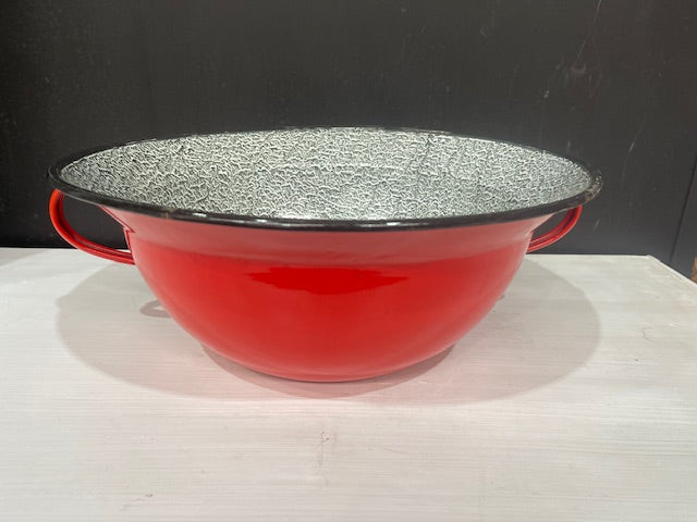 Vintage European Enamel Bakers Bowls with Handles #7339