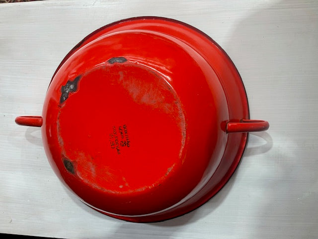 Vintage European Enamel Bakers Bowls with Handles #7339