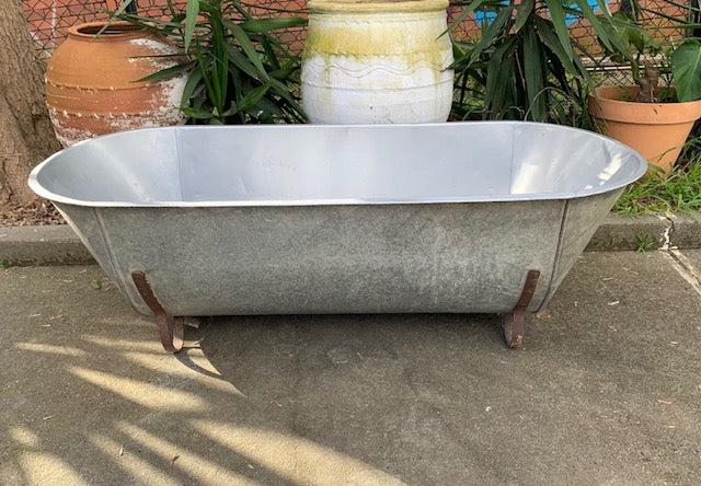 Vintage European Galvanised Bathtub #5022