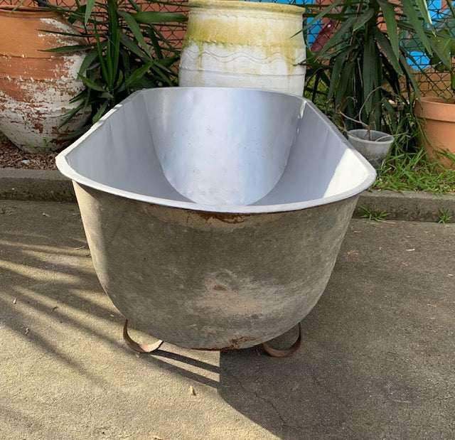 Vintage European Galvanised Bathtub #5022