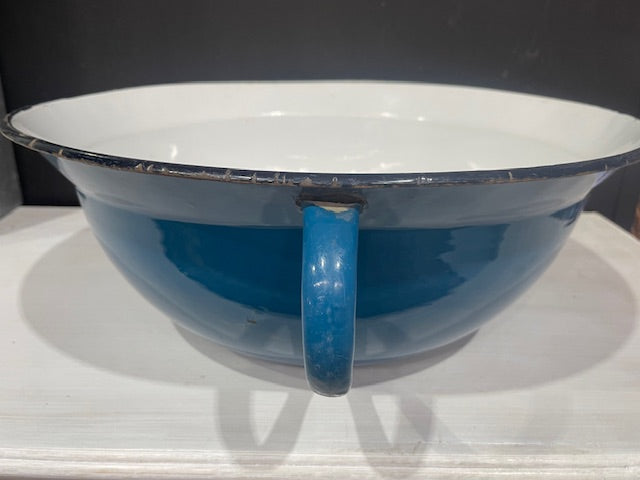 Vintage European Enamel Bakers Bowls with Handles #7342