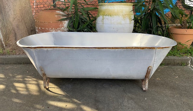 Vintage European Galvanised Bathtub #5023