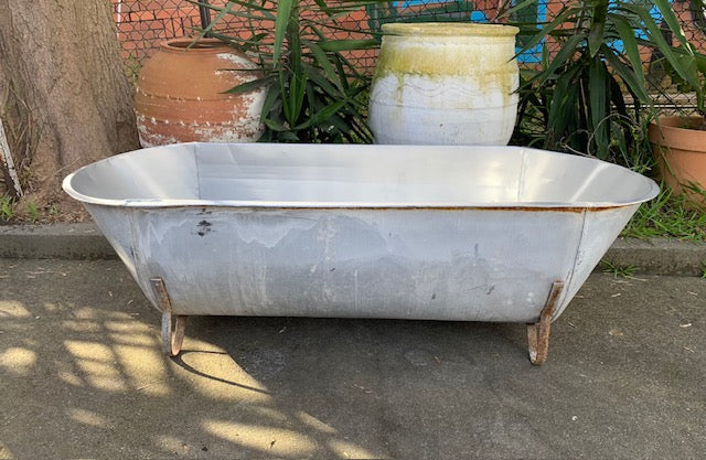 Vintage European Galvanised Bathtub #5023