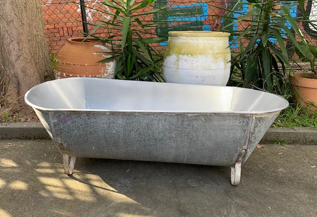 Vintage European Galvanised Bathtub #5024