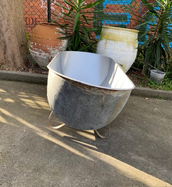 Vintage European Galvanised Bathtub #5024