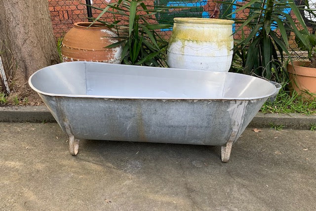 Vintage European Galvanised Bathtub #5024