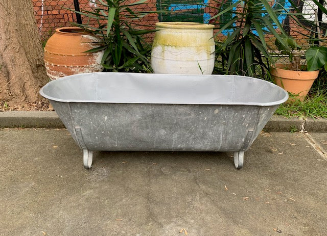 Vintage European Galvanised Bathtub #5540