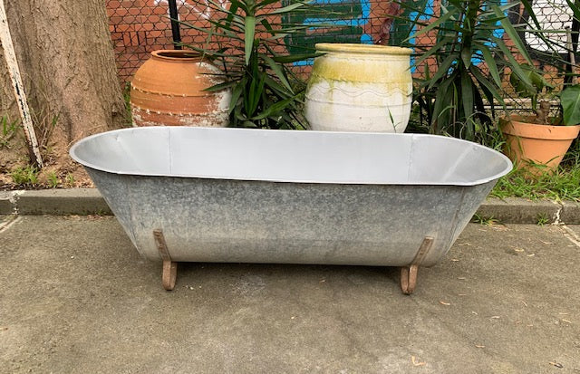 Vintage European Galvanised Bathtub #5030