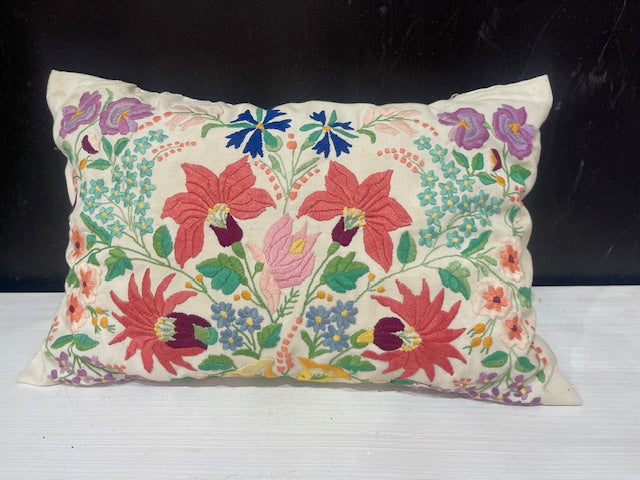 Vintage Hungarian Embroidered Pillow #7374