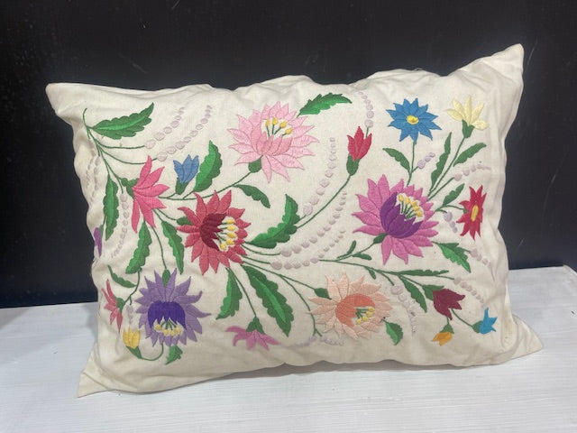Vintage Hungarian Embroidered Pillow #7376