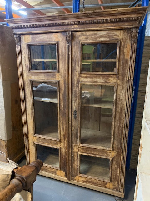 Hungarian Vintage Wooden  Linen/Dispaly Cabinet  #5041