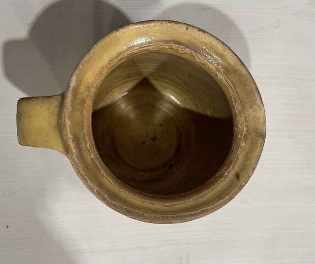 Vintage  Glazed  Hungarian  Terracotta Jug  #7385