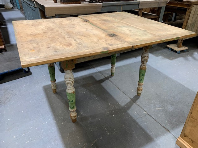 Vintage European Kitchen Farmhouse Table Foldout  #5045 Byron