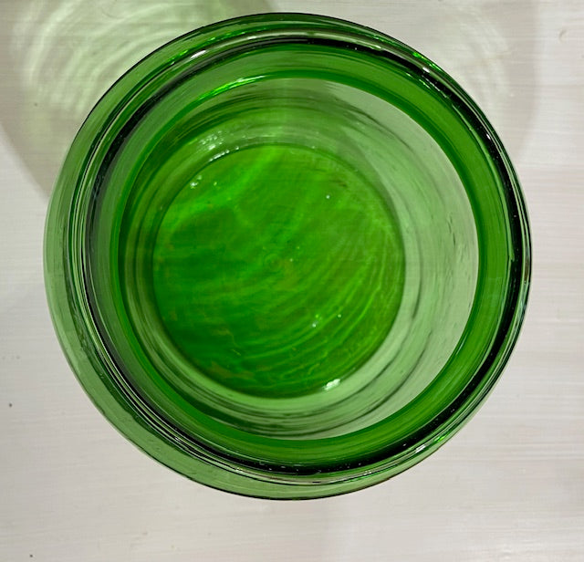 Vintage RomanianGreen  Glass Vase  #7395