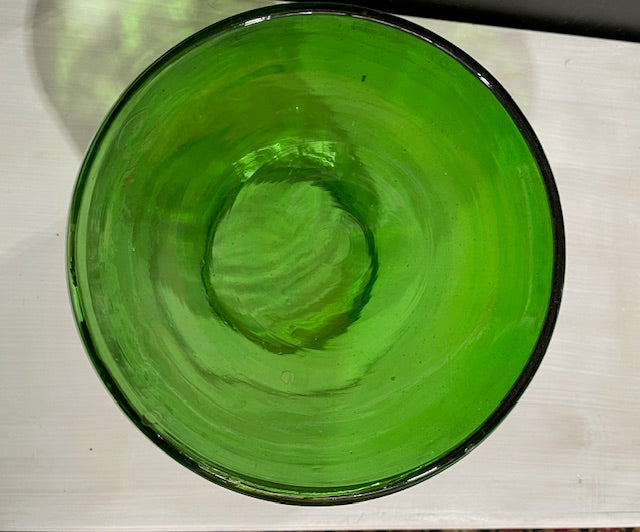 Vintage RomanianGreen  Glass Vase  #7395