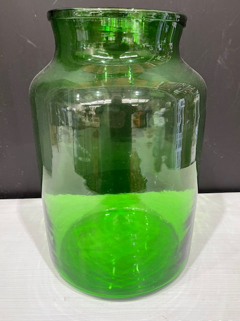 Vintage RomanianGreen  Glass Vase  #7396