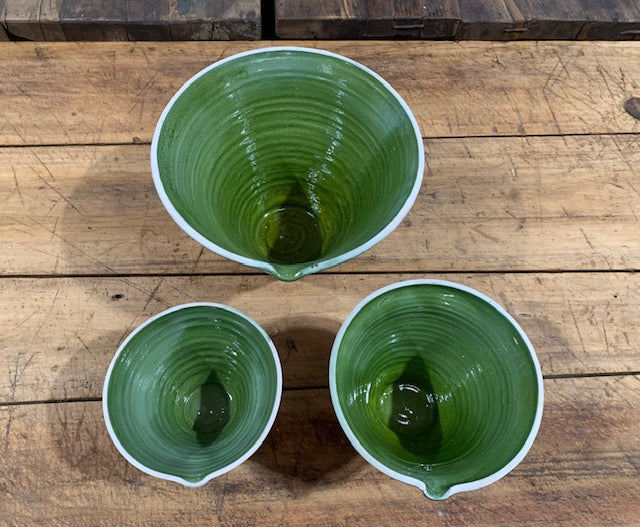 Hungarian Glazed Terracotta Baking Mixing  Bowls  #5078