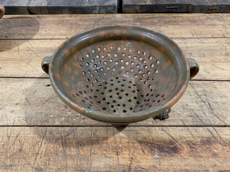 Vintage Hungarian Glazed Ceramic  Colander   #5085