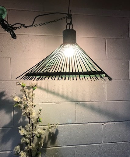 Vintage Green Metal "Cage" Light  #5450  Byron