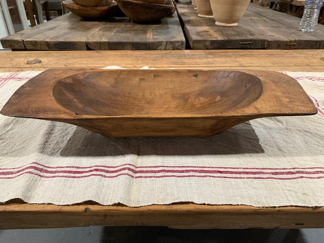 Vintage  European Handcarved Wooden Dough Bowl  #5111