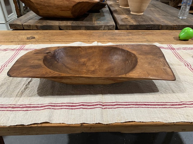 Vintage  European Handcarved Wooden Dough Bowl  #5113