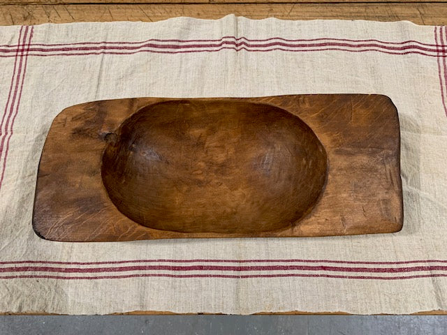Vintage  European Handcarved Wooden Dough Bowl  #5113