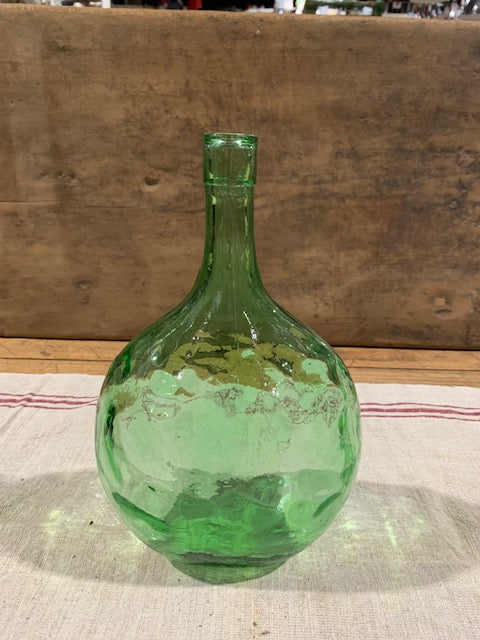 Vintage Flat Demijohn Glass Bottle  #5122