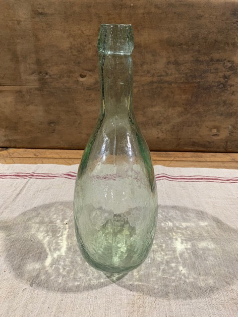 Vintage Flat Demijohn Glass Bottle  #5123