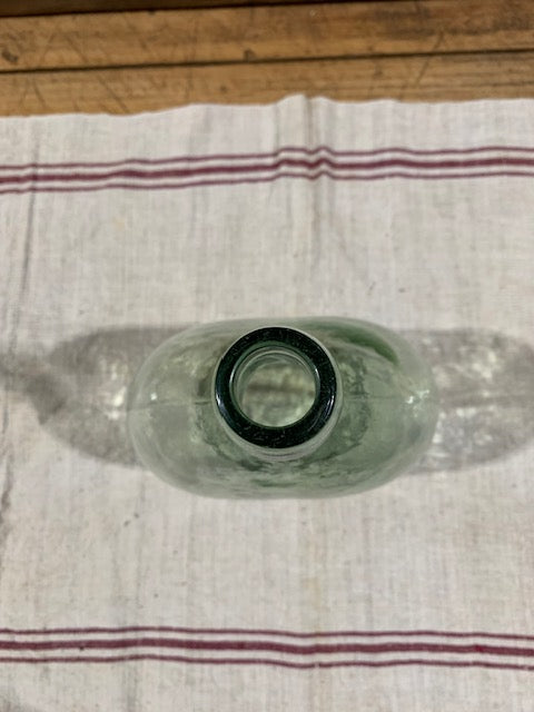 Vintage Flat Demijohn Glass Bottle  #5123