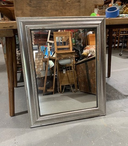 Vintage Wood Mirror - Silver  #5135