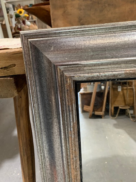 Vintage Wood Mirror - Silver  #5135