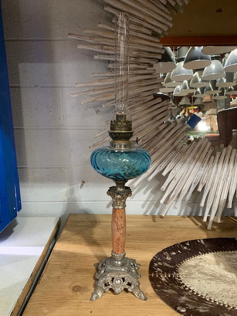 Vintage Romanian Glass Oil Lamp  #5140