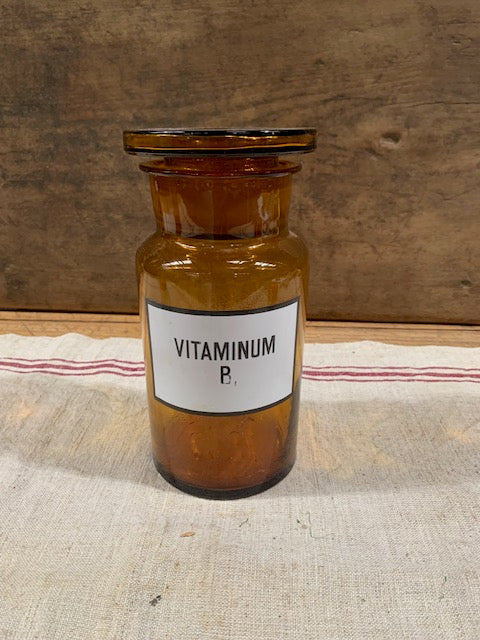 Vintage  Amber Pharmacy  Glass Bottle #5143