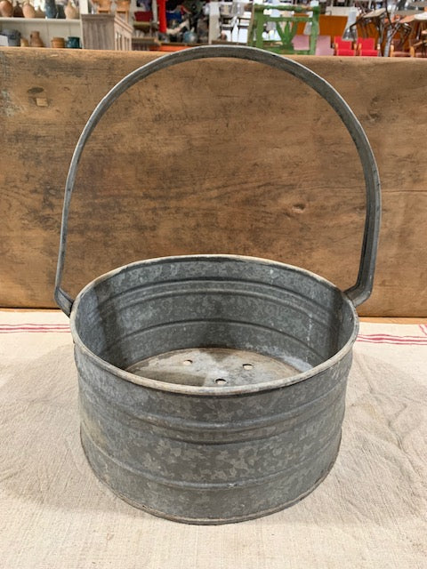 Vintage  Galvanised Rinsing Basket  #5159