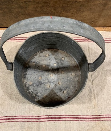 Vintage  Galvanised Rinsing Basket  #5159