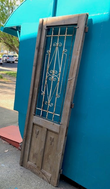 Vintage Greek Wooden House Door  #5181