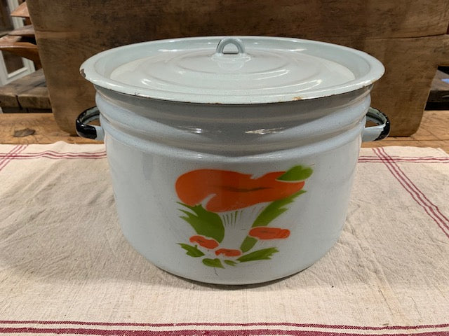 Vintage Hungarian  Enamel  Cocking Pot #5176
